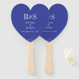Elegante Lavendel Chic Moderne Monogram Huwelijk Handwaaier