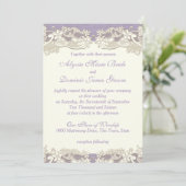 Elegante Lavendel Country Wedding Kaart (Staand voorkant)