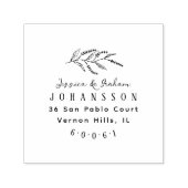 Elegante Lavendel Couples Namen Retouradres Zelfinktende Stempel (Design)