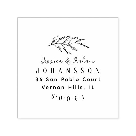 Elegante Lavendel Couples Namen Retouradres Zelfinktende Stempel (Design)