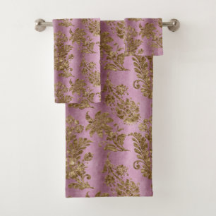 Elegante Lavendel Damask badkamer Bad Handdoek