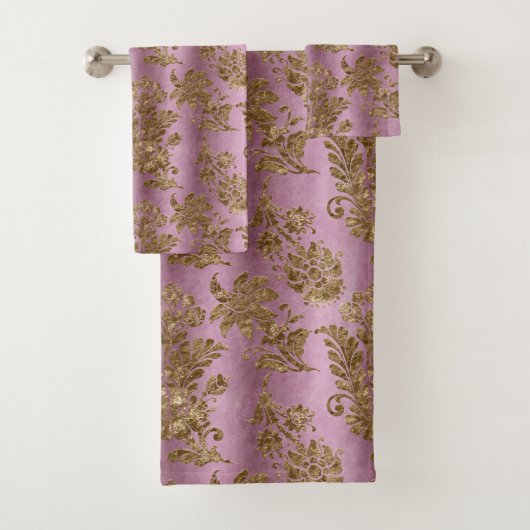 Elegante Lavendel Damask badkamer Bad Handdoek (Insitu)
