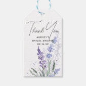 Elegante lavendel dank je bruidsdouche cadeaulabel (Voorkant)