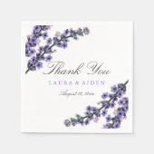 Elegante lavendel dank u bruiloft servet (Voorkant)