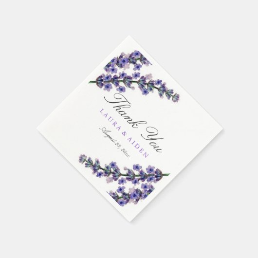 Elegante lavendel dank u bruiloft servet (Hoek)
