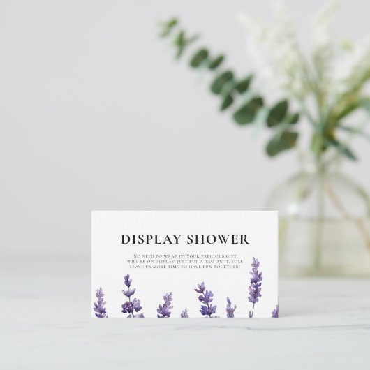Elegante lavendel Display Douche Informatiekaartje (Staand voorkant)