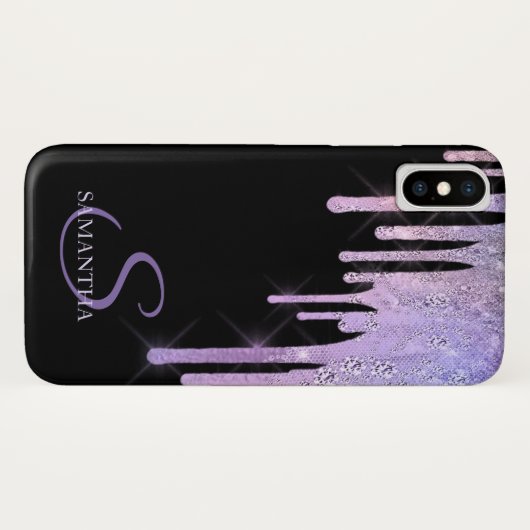 Elegante Lavendel Drips Case-Mate iPhone Case (Achterkant (horizontaal))