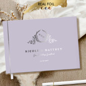 Elegante lavendel en echte Folie monogram bruiloft Gastenboek