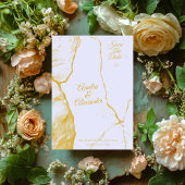 Elegante Lavendel en Goud Marmer Save the Date Kaart