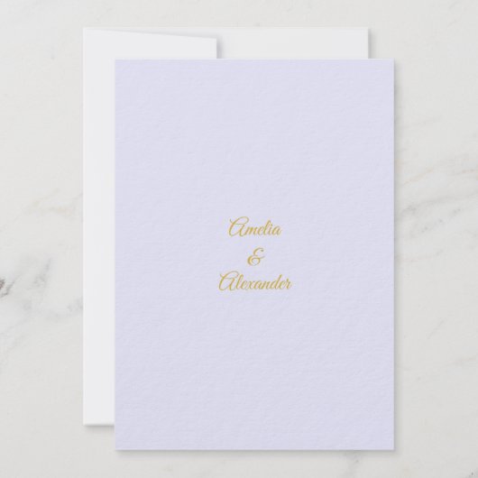 Elegante Lavendel en Goud Marmer Save the Date Kaart (Achterkant)