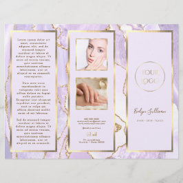 Elegante lavendel en gouden agaat brochure