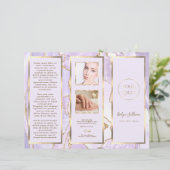Elegante lavendel en gouden agaat brochure (Staand voorkant)
