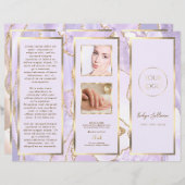 Elegante lavendel en gouden agaat brochure (Voorkant / Achterkant)