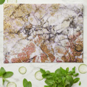 Elegante lavendel en gouden glitter marmer theedoek (Gevouwen)