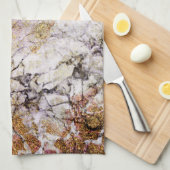 Elegante lavendel en gouden glitter marmer theedoek (Quarter Fold)