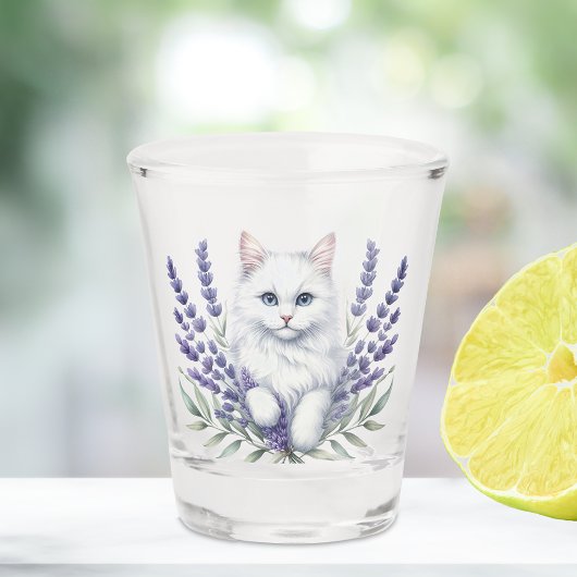 Elegante lavendel en kat shot glas