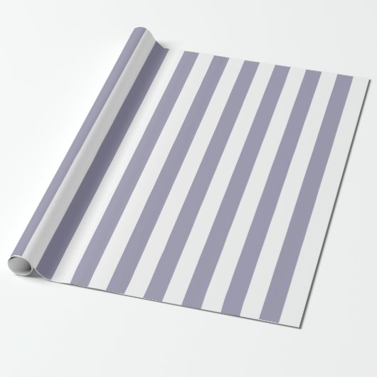 Elegante Lavendel en Wit Gestreept Patroon Cadeaupapier (Uitgerold)