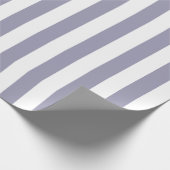 Elegante Lavendel en Wit Gestreept Patroon Cadeaupapier (Hoek)