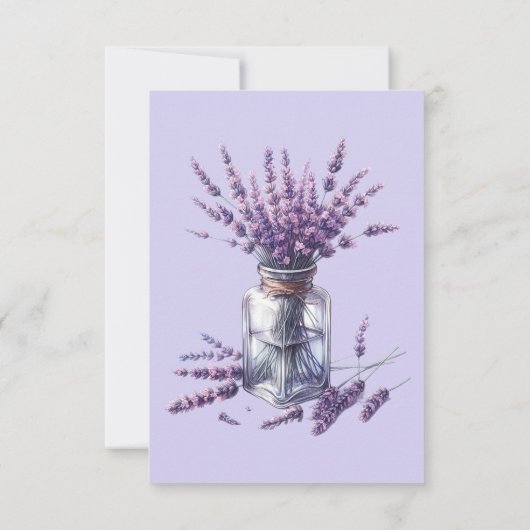 Elegante Lavendel en Witte Kat Verjaardag Bedankkaart (Achterkant)