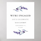 Elegante Lavendel Engagement Party Welkom Poster (Voorkant)