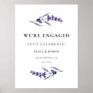 Elegante Lavendel Engagement Party Welkom Poster