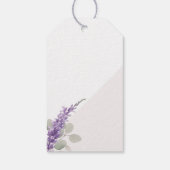Elegante Lavendel Eucalyptus Bladeren Bruiloft Cadeaulabel (Achterkant)