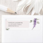 Elegante lavendel Eucalyptus laat retouradres acht Etiket (Insitu)