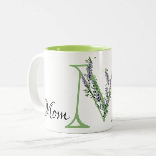 Elegante Lavendel Eucalyptus Mom Tweekleurige Koffiemok (Voorkant links)