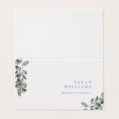 Elegante Lavendel Eucalyptus Trouwplaats Kaart (Buitenkant ongevouwen)