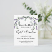 Elegante Lavendel Eucalyptus waterverf Save The Date (Staand voorkant)