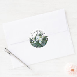 Elegante Lavendel Eucalyptus witte roos groen Ronde Sticker