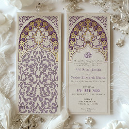 Elegante Lavendel & Faux Gouden Folie Islamitische Kaart