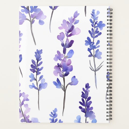 Elegante Lavendel Floral 2025 Custom Planner (Achterkant)
