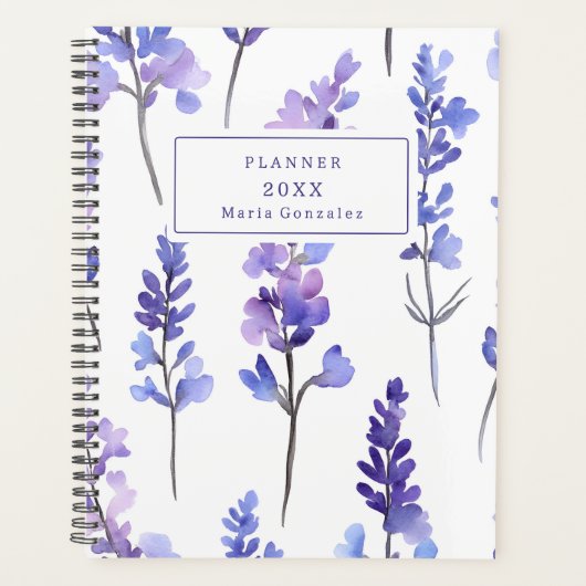 Elegante Lavendel Floral 2025 Custom Planner (Voorkant)