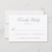 Elegante Lavendel Floral Crest Monogram Huwelijk RSVP Kaartje (Voorkant)