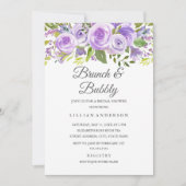 Elegante Lavendel Floral Roos brunch en bubbel Kaart (Voorkant)