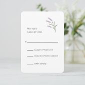 Elegante Lavendel Floral RSVP-kaart RSVP Kaartje (Staand voorkant)
