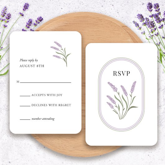 Elegante Lavendel Floral RSVP-kaart RSVP Kaartje