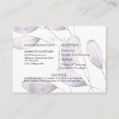 Elegante Lavendel Foliag Cash Bar & Shuttle Bruilo Informatiekaartje (Voorkant)