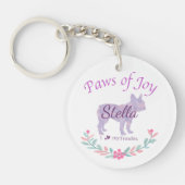 Elegante Lavendel Franse Bulldog | Persoonlijk Sleutelhanger (Voorkant)