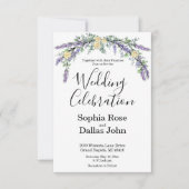 Elegante Lavendel Geel Rose Eucalyptus bruiloft Kaart (Voorkant)