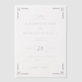 Elegante Lavendel Geometrisch Vellum Uitnodigingen (Voorkant)