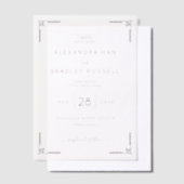 Elegante Lavendel Geometrisch Vellum Uitnodigingen (Offset)
