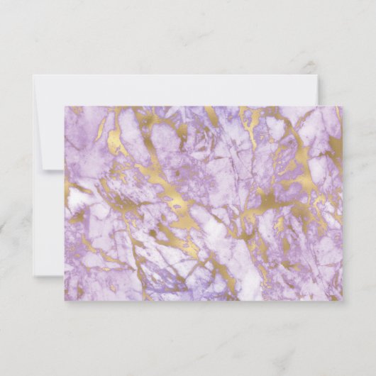 Elegante Lavendel Goud Marmer RSVP (Achterkant)
