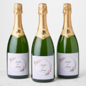 Elegante Lavendel & Goud Persoonlijk Sparkling Wijnetiket (Flessen)