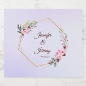 Elegante Lavendel & Goud Persoonlijk Sparkling Wijnetiket (Enkel label)