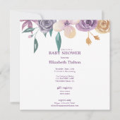 Elegante Lavendel & Gouden Bloemen Baby shower Kaart (Voorkant)