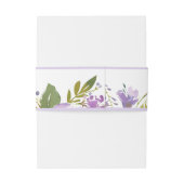 Elegante Lavendel Gouden Waterverf Bloemen Bruilof Uitnodigingen Wikkel (Achterkant Voorbeeld)