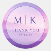Elegante Lavendel Gradiënt Cirkel Ronde Sticker (Voorkant)