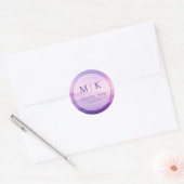 Elegante Lavendel Gradiënt Cirkel Ronde Sticker (Envelop)